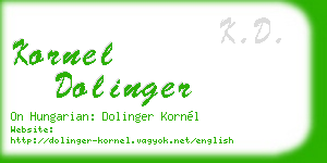 kornel dolinger business card